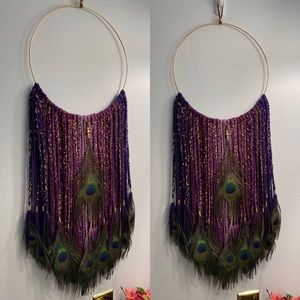 Purple Peacock Boho Wall Art